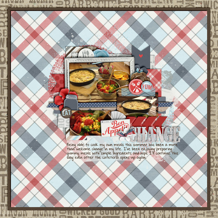 scrapbook layout, food, kitchen