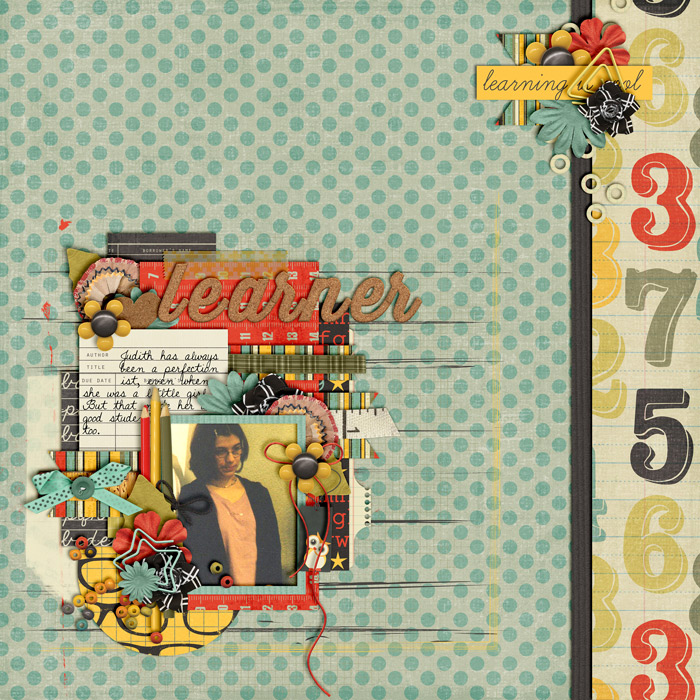 scrapbook layout, school