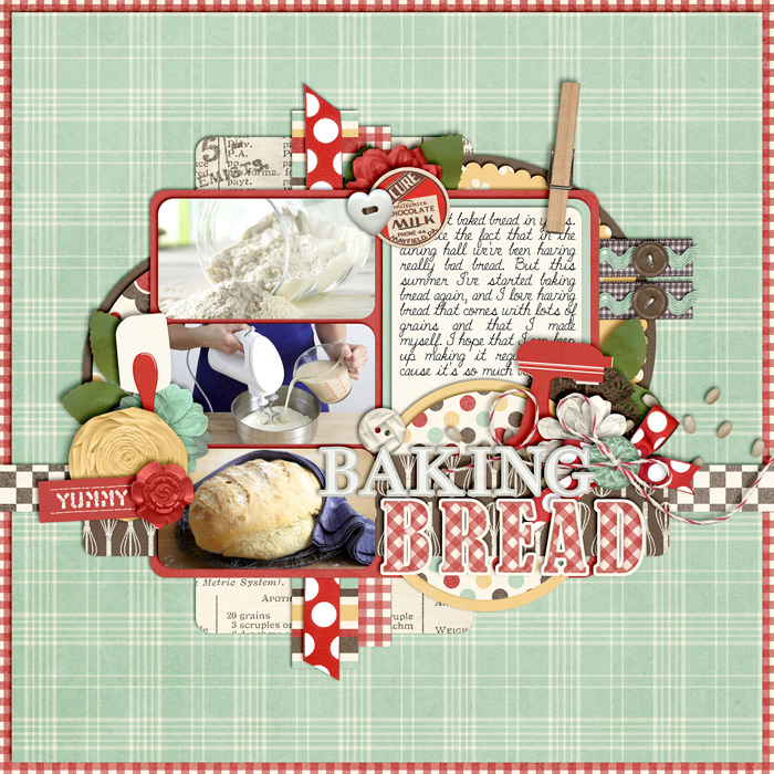 scrapbook layout, food, baking