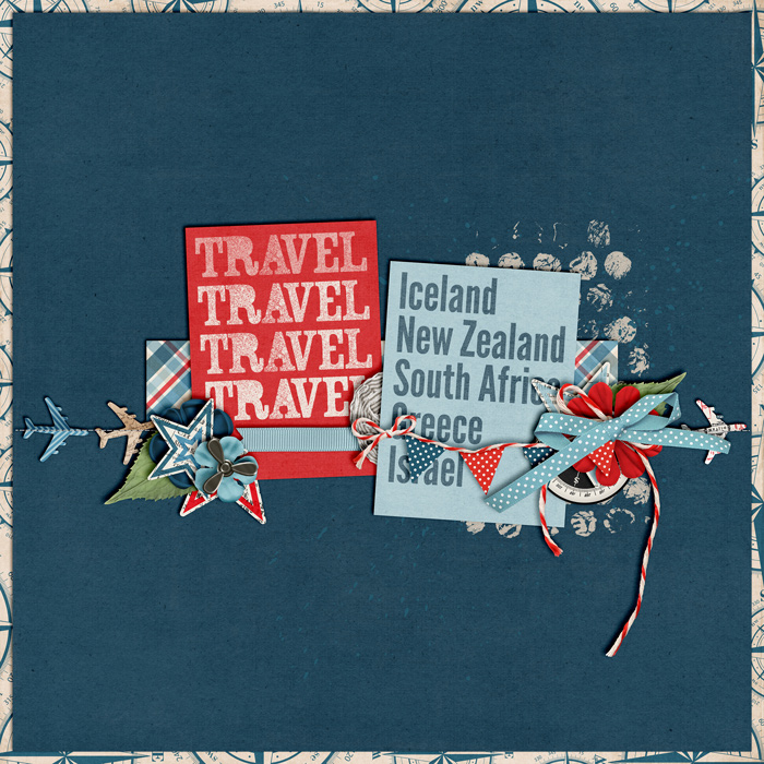 scrapbook layout, travel