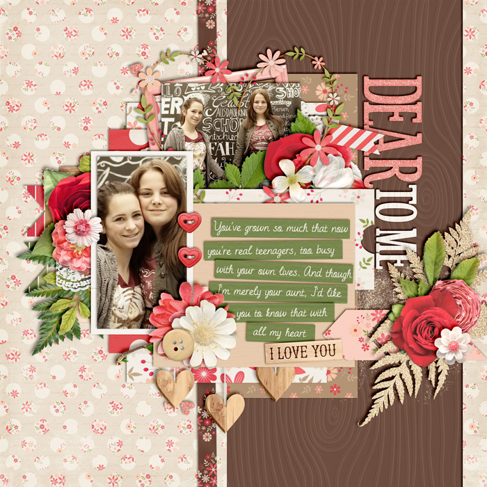 digital scrapbook layout, love