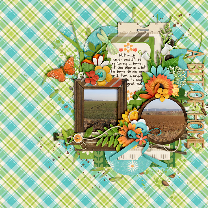 digital scrapbooking layout, home, outdoor