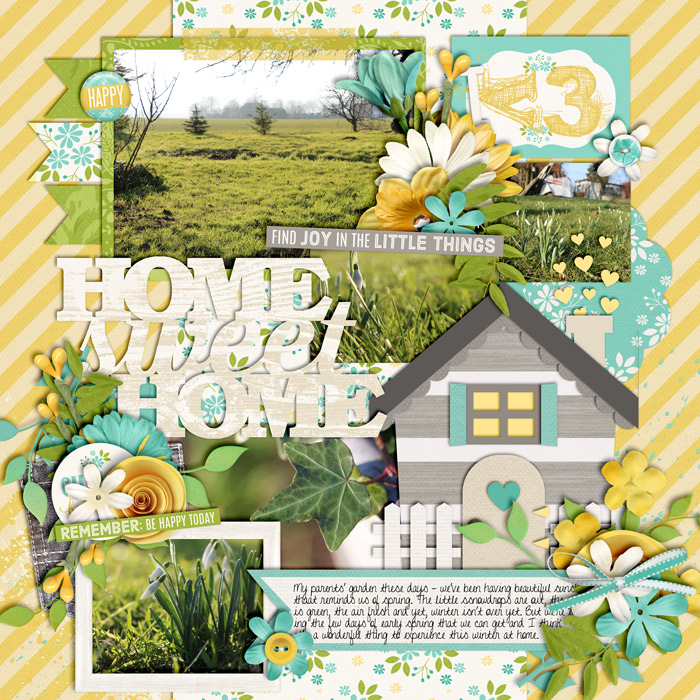 digital scrapbooking layout, home