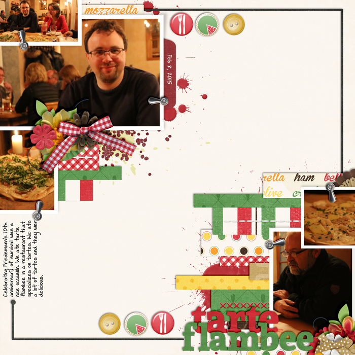 digital scrapbooking layout, food