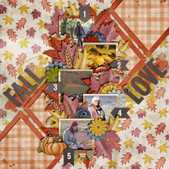 scrapbook layout, autumn, fall