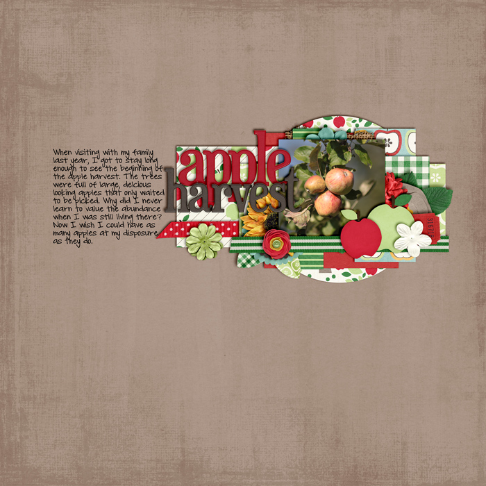 scrapbook layout, harvest, autumn, apple