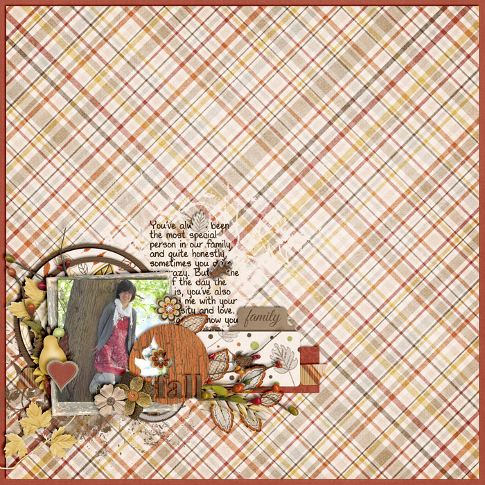 scrapbook layout, family, autumn