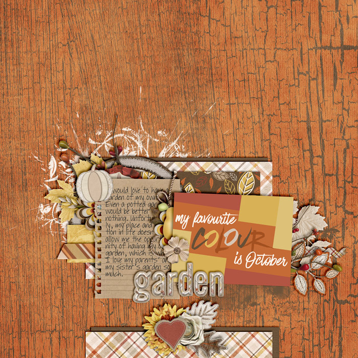 digital scrapbooking layout, journaling card, autumn