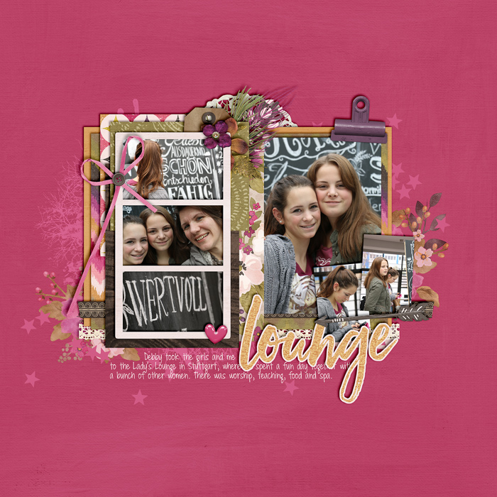 digital scrapbook layout, double page spread